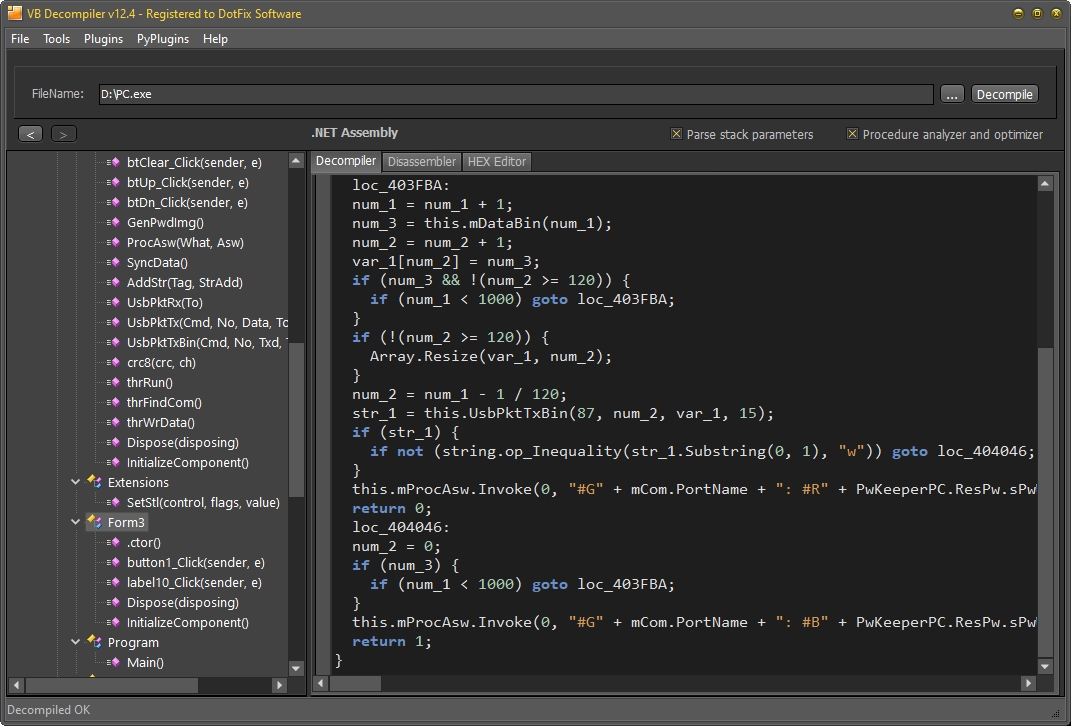 Another way of If conditional blocks C# in VB Decompiler